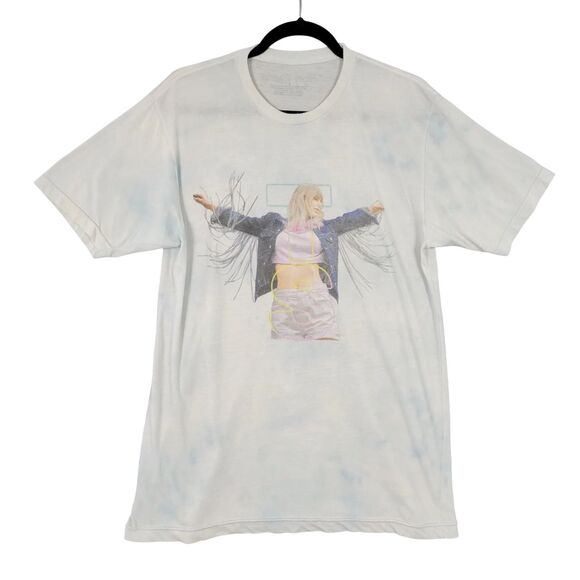 TAYLOR SWIFT Blue Tie Dye Official Lover Short Sleeve Concert Tee SIZE LARGE - Picture 1 of 10